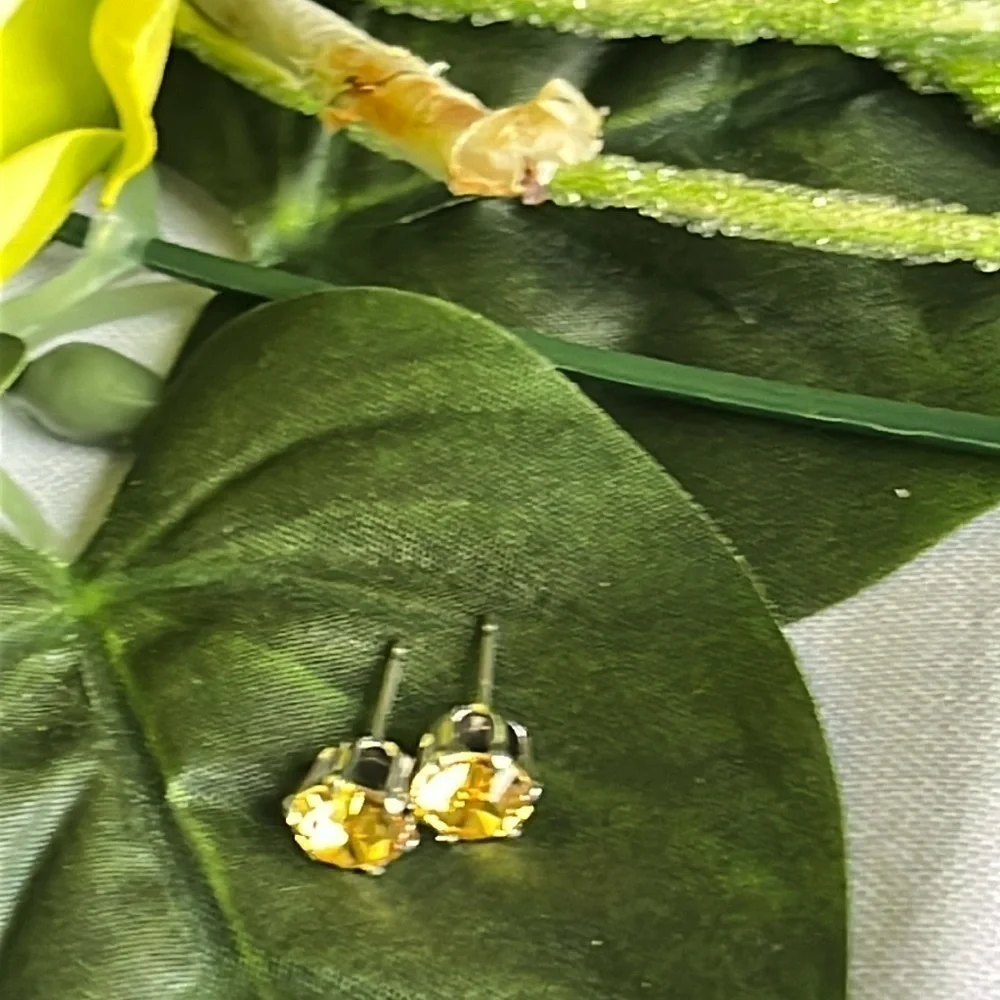 Swarovski Crystal Yellow Topaz Stud Earrings